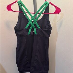 lululemon athletica Black and Green Tank Top